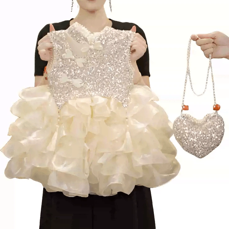 Baby Girl Party Dress Elegant Princess Gown Skirt Summer Kids Dress BD — product photo 4 — shop Bangladesh | RADANAN