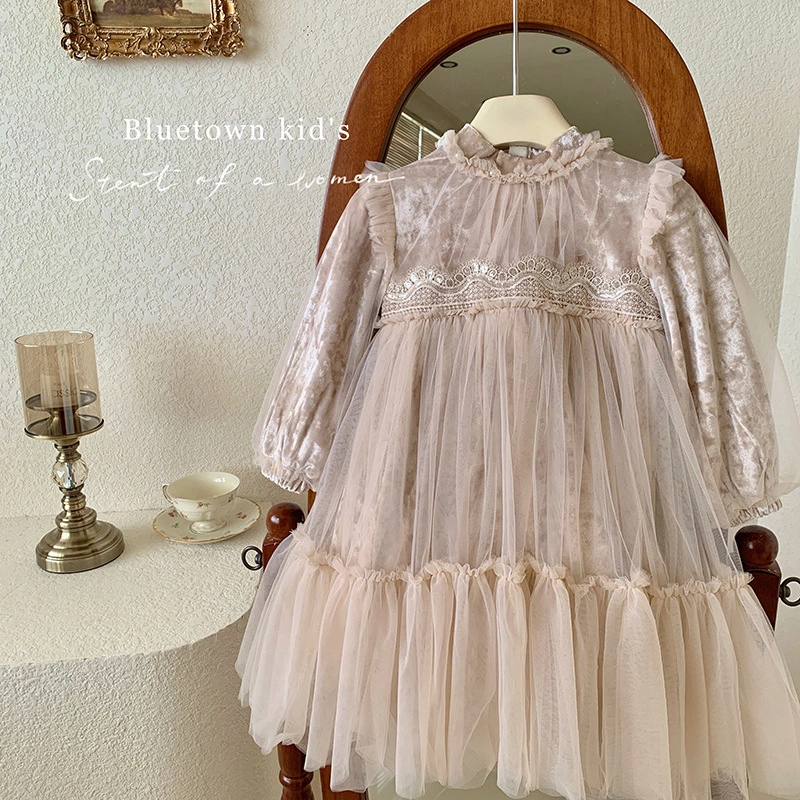 Girls' Dress Autumn and Winter 2026 New Style Kidsren's Velvet Birthday — product photo 3 — shop Bangladesh | RADANAN