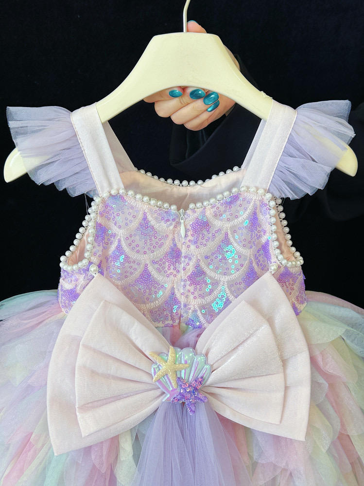 Princess Dress with Suspender Elegant Birthday Gift for Little Girls Colorful Picture Design — product photo 5 — shop Bangladesh | RADANAN