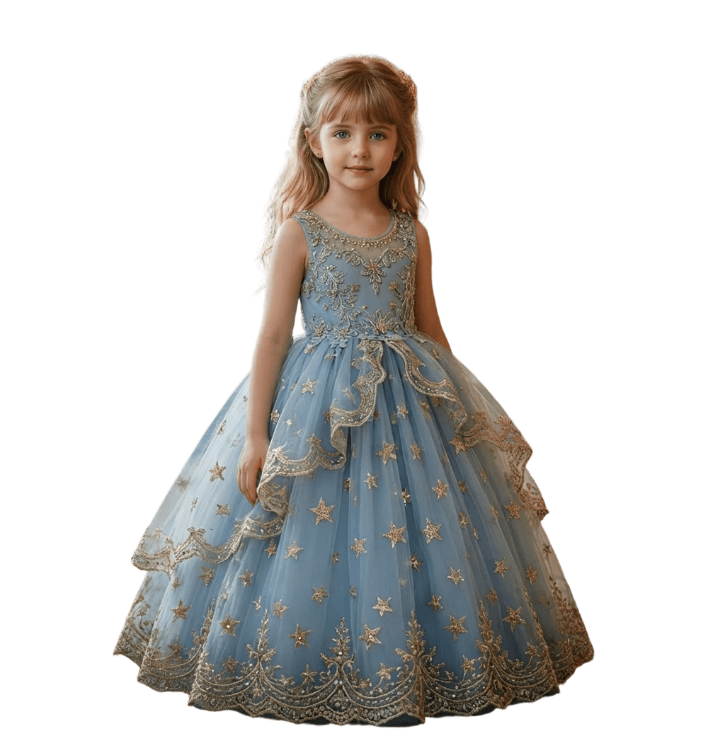 Luxury Embroidery Princess Kids Party Frock — product photo 3 — shop Bangladesh | RADANAN