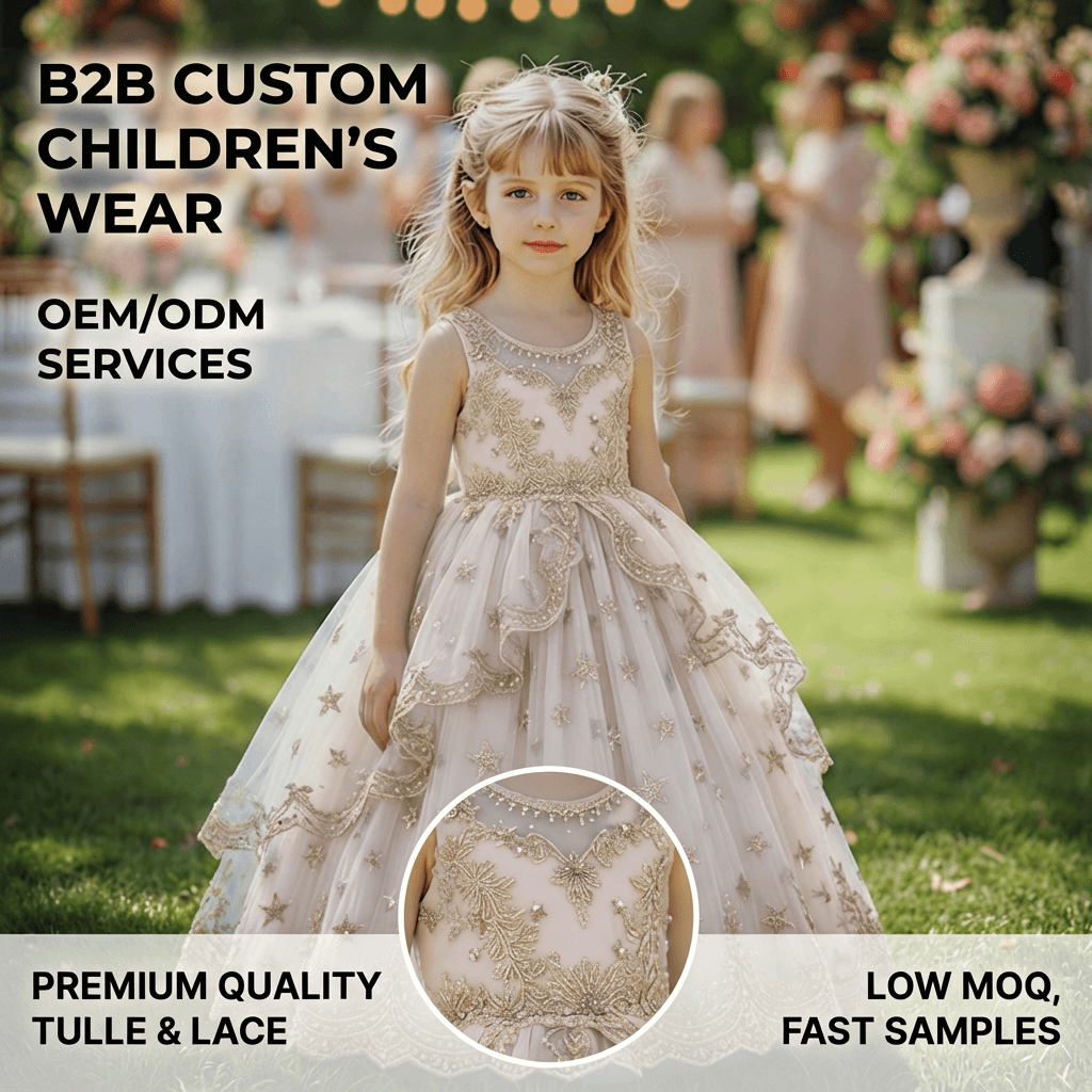 Luxury Embroidery Princess Kids Party Frock — product photo 6 — shop Bangladesh | RADANAN