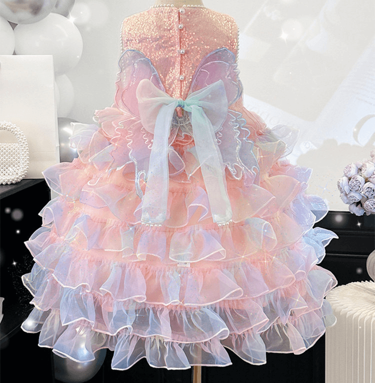 Eco-Friendly Dress for Girls Breathable Chiffon Colorful Cake Design — product photo 2 — shop Bangladesh | RADANAN