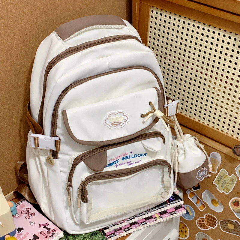 New Contrasting Color Schoolbags for Girls with Good Looks, College Style, Sweet Girls' Pain Bags, Two-Piece Backpacks for Primary and Secondary School Students — product photo 3 — shop Bangladesh | RADANAN